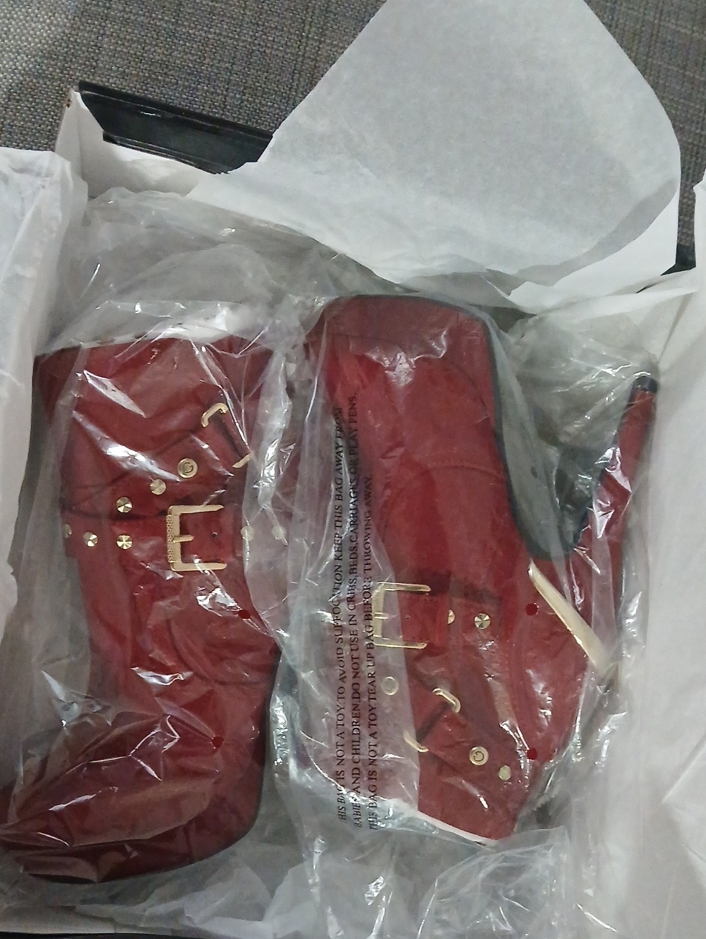 GYESS Dark Red Fabric Ankle Booties